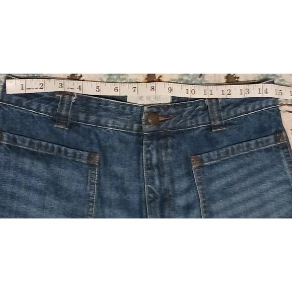 We The Free Wide Leg Jeans 28 Med Wash 90s Y2K Cropped Denim Vintage 28Wx21L - Picture 3 of 6